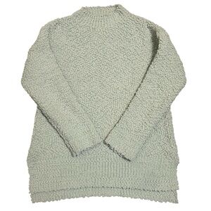 MEROKEETY Light Mint Green Popcorn Sweater